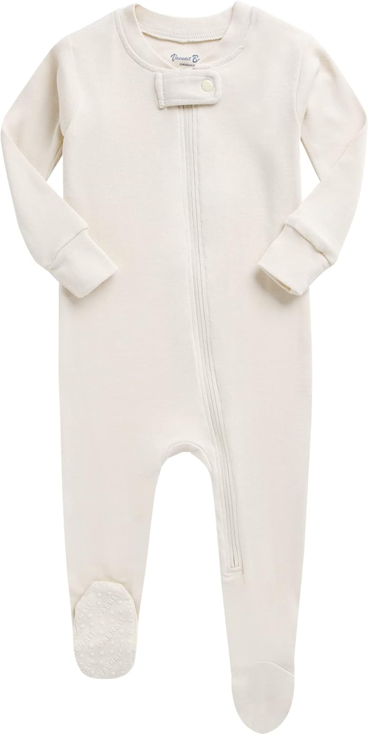 VAENAIT BABY Infant Toddler Boys Girls Footed One-Piece Sleep and Play Premium Modal Pajamas 1-2