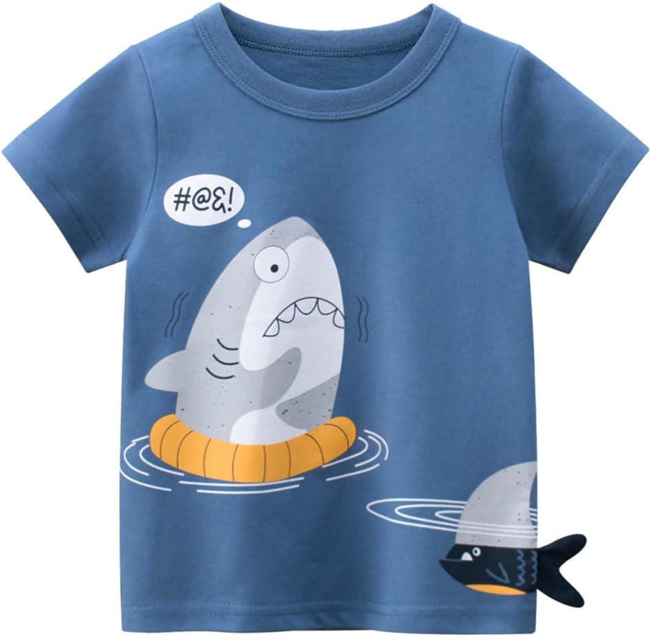 Boys' 4-Pack Excavator Short Sleeve Crewneck T-Shirts Top Tee Size 2-7 Years Toddler Boys' Value