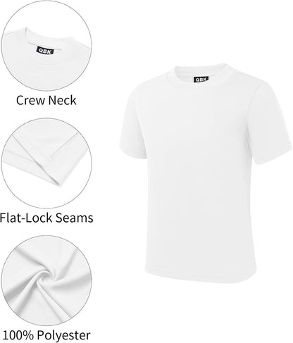 QBK 2T to Youth Neon Shirt Kids UPF 50+ Dry Fit Athletic Short Sleeve Rash Guard T Shirts for Boys