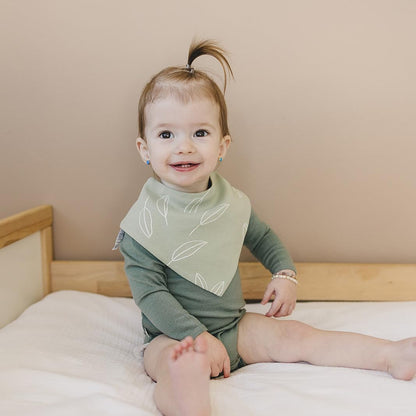 Woolino Merino Wool Baby Bibs - Highly Absorbent Bandana Bib with Cotton Outer Layer and Merino