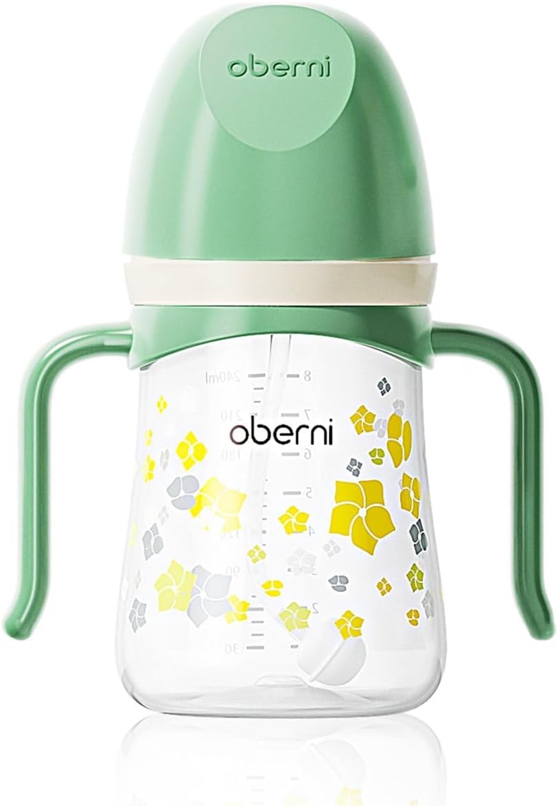 Toddler Sippy Cup 10oz, Weighted Straw Baby Drinking Water Bottle with Valved Spout for 6+ Months