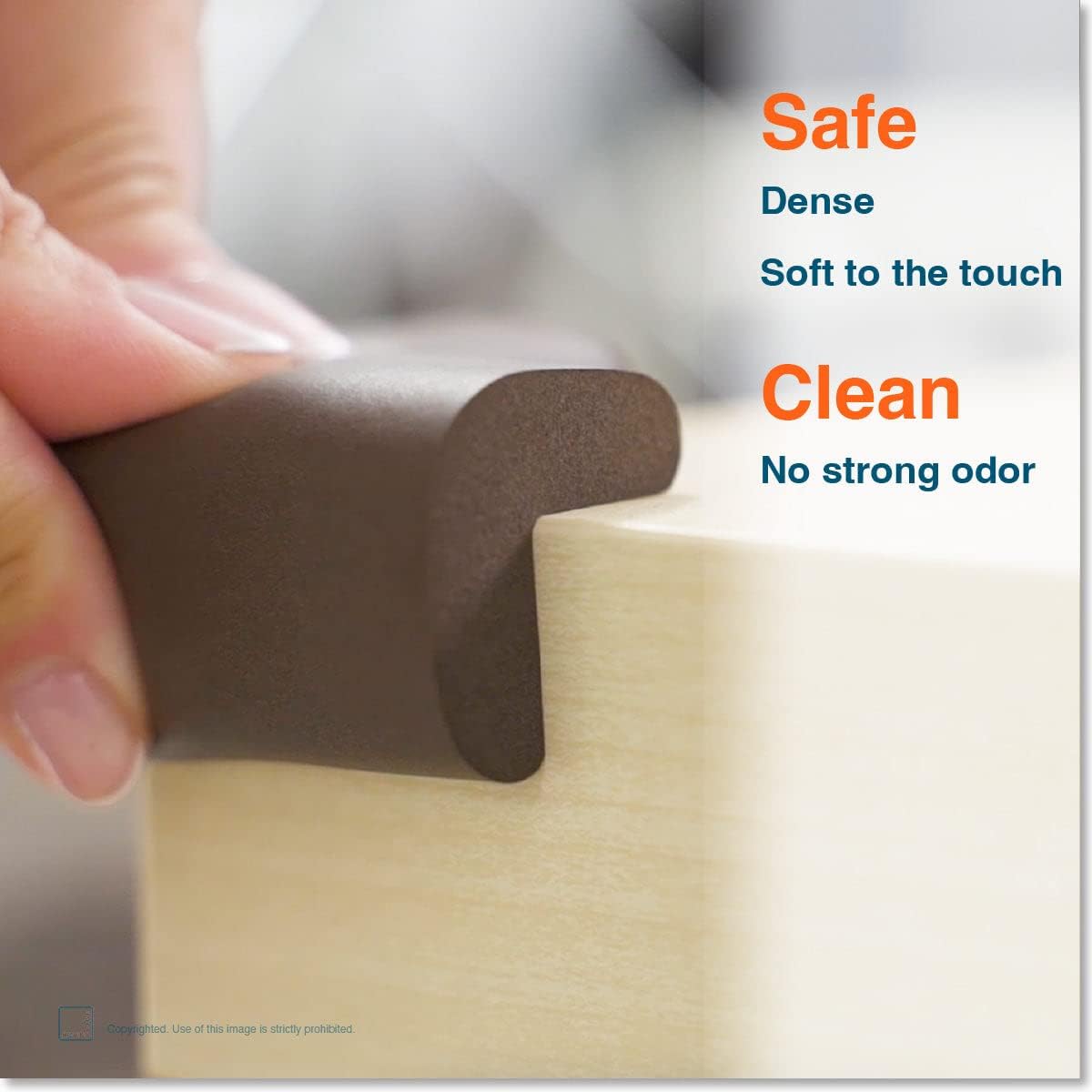 Roving Cove HeftyFit Corner Protector for Baby (4 Large Corners), Heavy-Duty Soft Rubber Foam