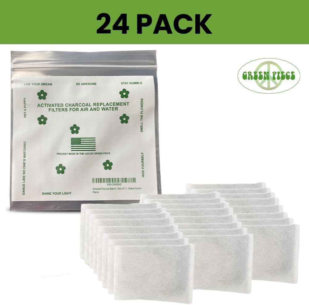 Green Piece® 24 Pack Overstuffed All-Natural Diaper Pail Deodorizer | Activated Charcoal Air