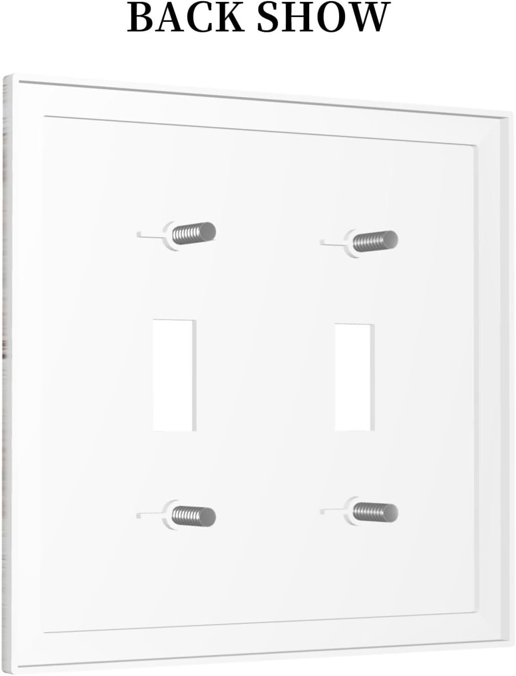 Decorative Switch Plates Rustic Vintage White Wood Grain 2 Gang Double Toggle Outlet Light Switch