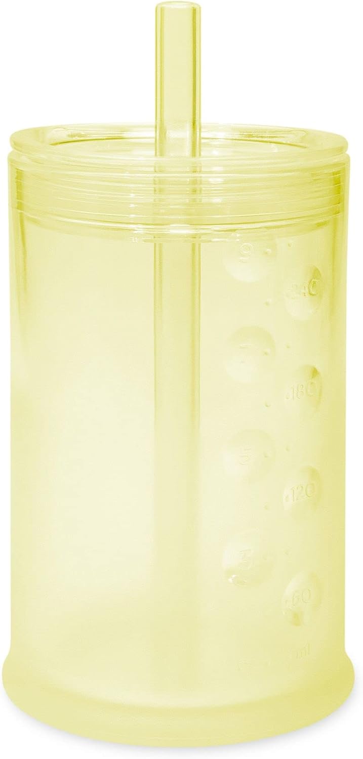 Olababy Clear View Silicone Training Cup with Straw Lid | Toddler Sippy Trainer 12mo+ | Unbreakable