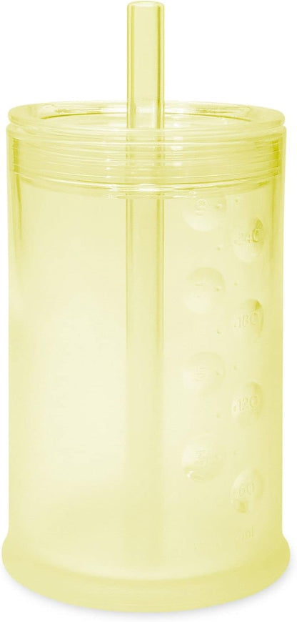 Olababy Clear View Silicone Training Cup with Straw Lid | Toddler Sippy Trainer 12mo+ | Unbreakable