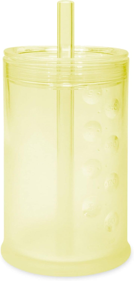 Olababy Clear View Silicone Training Cup with Straw Lid | Toddler Sippy Trainer 12mo+ | Unbreakable