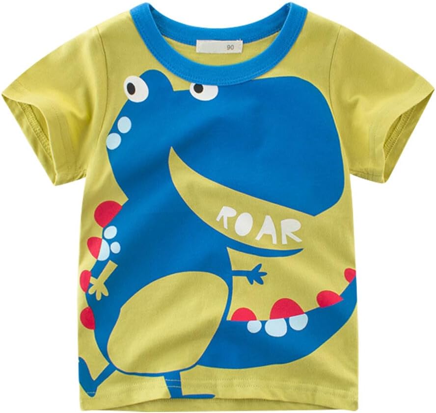 Boys' 4-Pack Excavator Short Sleeve Crewneck T-Shirts Top Tee Size 2-7 Years Toddler Boys' Value