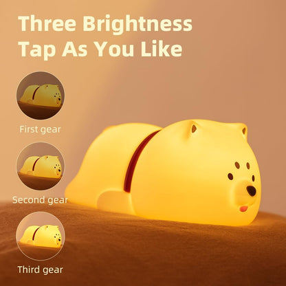 Cute Puppy Night Light for Baby Kids - Rechargeable Touch Control Night Light with 3 Brightness
