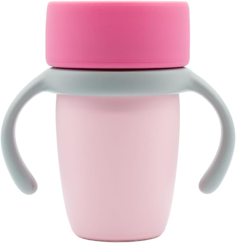WeeSprout Baby Training Cup - Silicone Sippy Cup with Removable Handles for Weaning Off Bottle