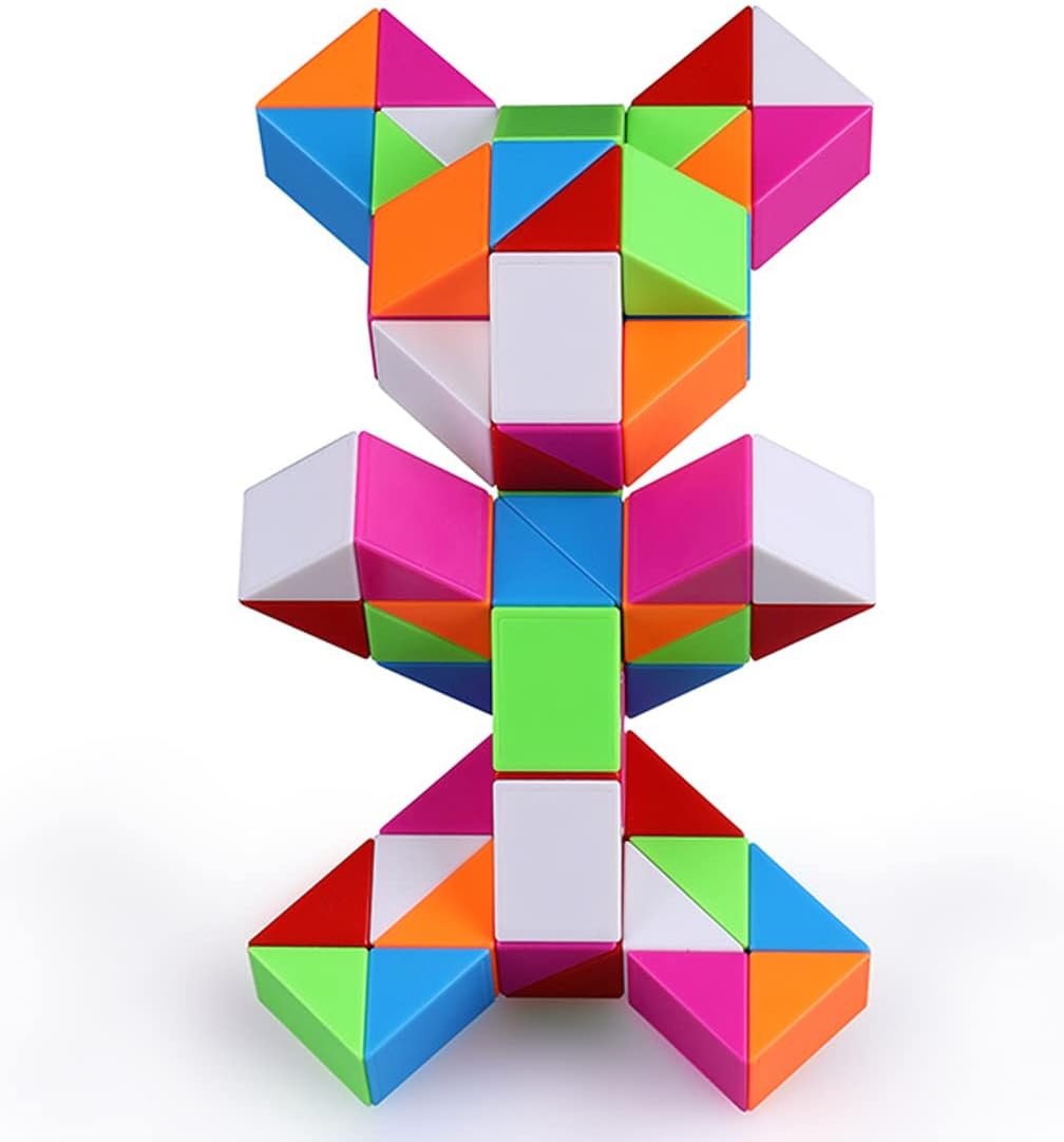 Fidget Magic Snake Cube Puzzles Twist Ruler Speed Cubes Brain Teaser Game Toys for Kids (72 Block