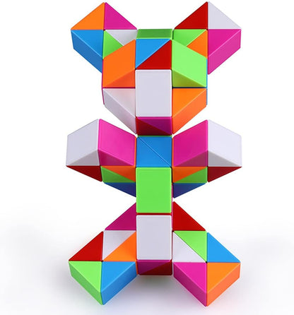 Fidget Magic Snake Cube Puzzles Twist Ruler Speed Cubes Brain Teaser Game Toys for Kids (72 Block