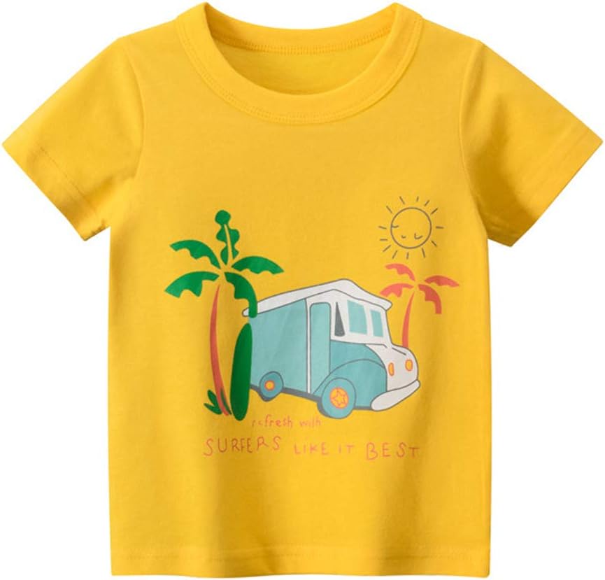 Boys' 4-Pack Excavator Short Sleeve Crewneck T-Shirts Top Tee Size 2-7 Years Toddler Boys' Value