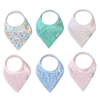Copper Pearl 6 Pack Soft Cotton Baby Bibs for Drooling and Teething, Absorbent Drool Bibs for Baby