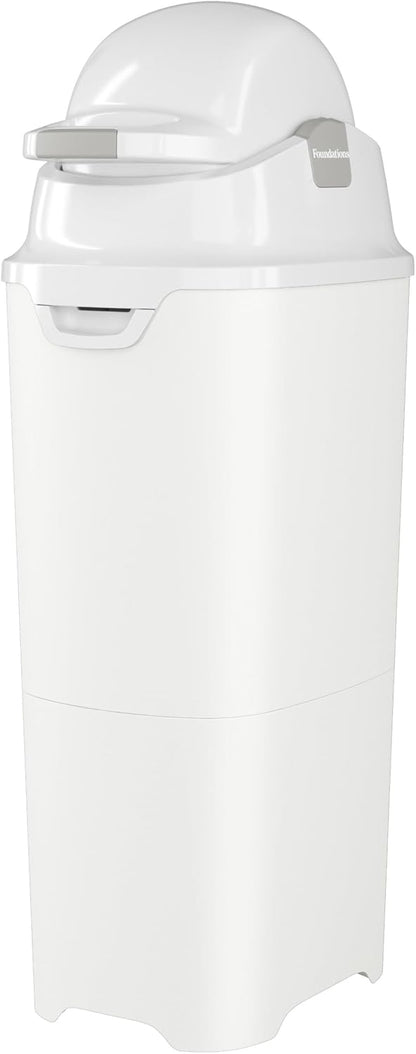 Foundations Tall Diaper Pail with Airtight Lid - Durable & Odorless Diaper Disposal, Large