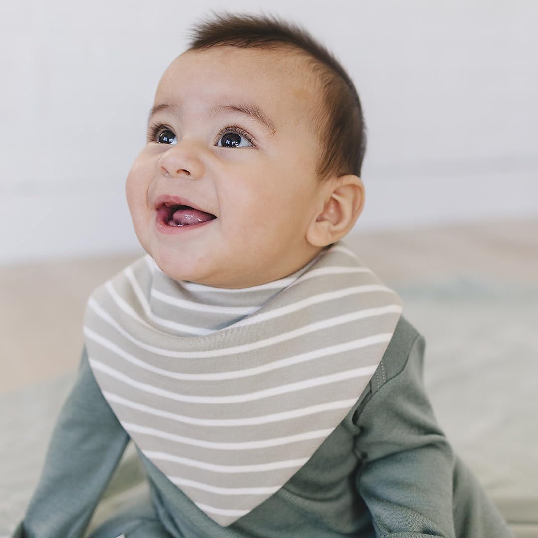 Woolino Merino Wool Baby Bibs - Highly Absorbent Bandana Bib with Cotton Outer Layer and Merino