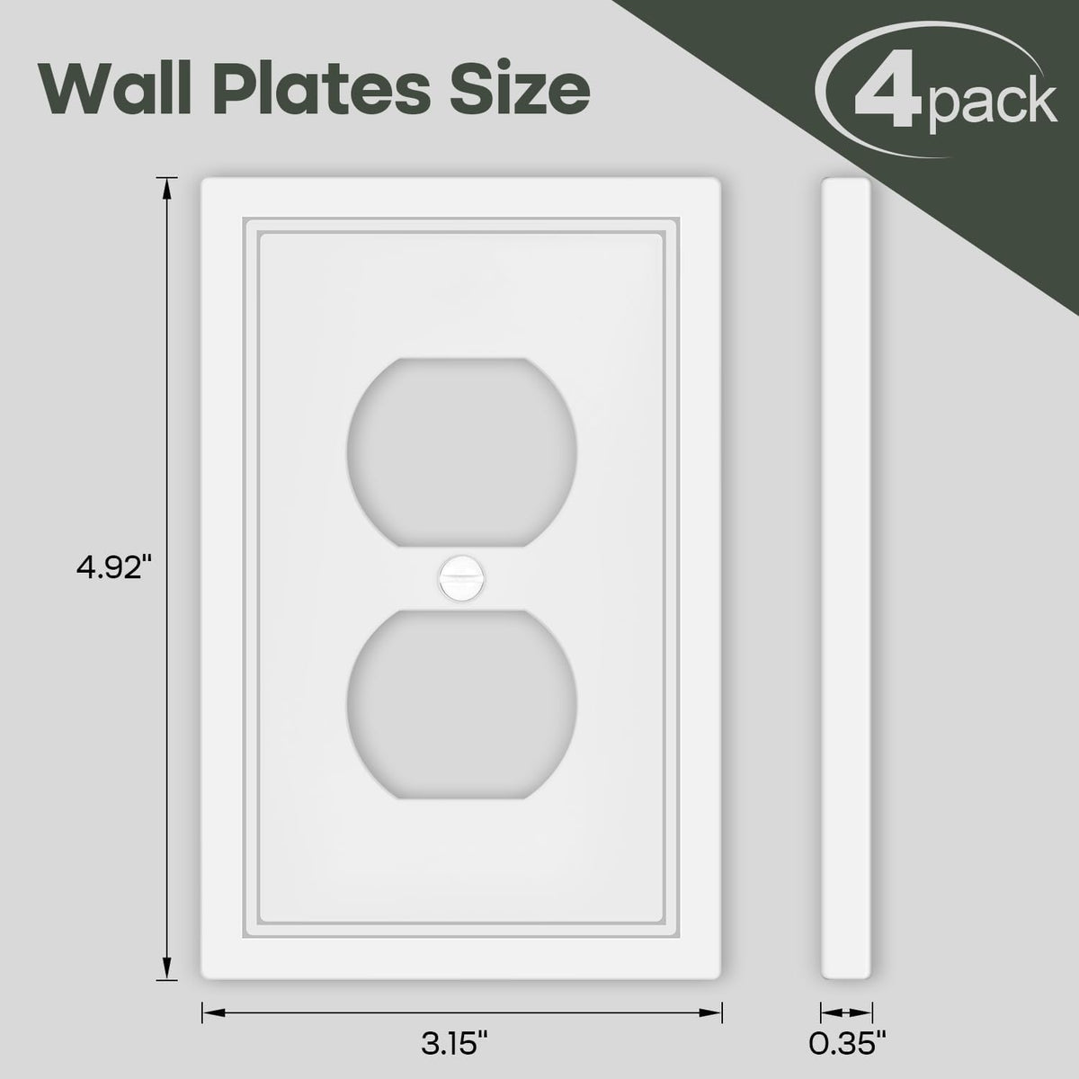 White Decorative Outlet Cover Wall Plates, Classic Switch Plates and Outlet Covers, Natural Bamboo