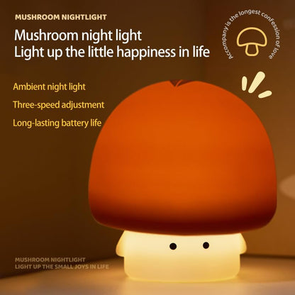Cute Baby Night Light for Kids,Rechargeable Dimmable Silicone Nursery Toddler Mushroom