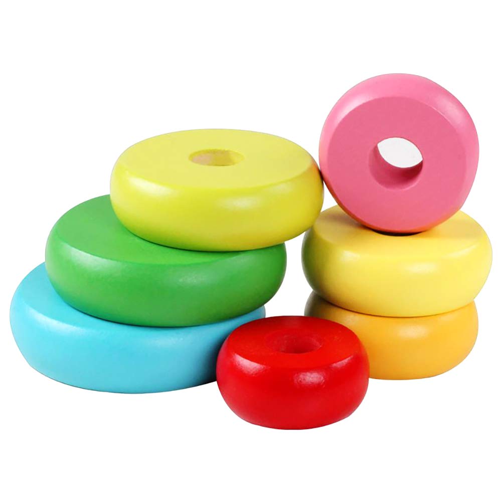 GEMEM Stacking Rings Toy Wooden Rainbow Stacker
