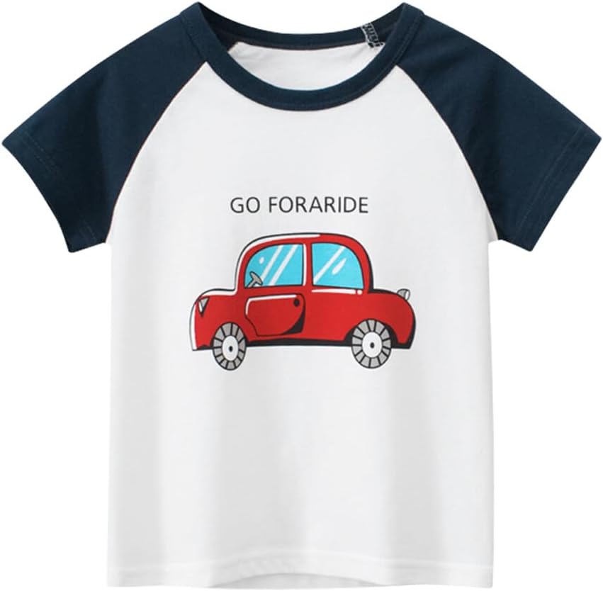Boys' 4-Pack Excavator Short Sleeve Crewneck T-Shirts Top Tee Size 2-7 Years Toddler Boys' Value