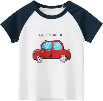 Boys' 4-Pack Excavator Short Sleeve Crewneck T-Shirts Top Tee Size 2-7 Years Toddler Boys' Value