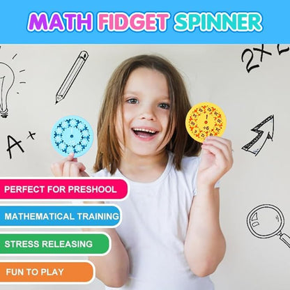 Math Fidget Spinners, Math Fidget Toy Multiplication for Kids, Math Facts Fidget Spinners, Learning