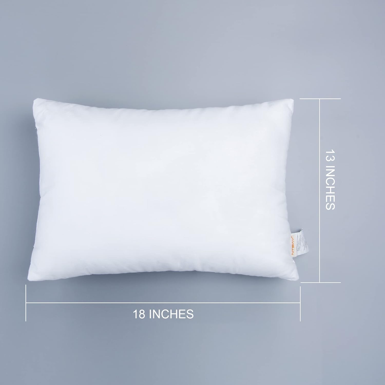 NTBAY 2 Pack Cotton Down Alternative 13x18 Pillows, Machine Washable - Soft and Breathable Travel