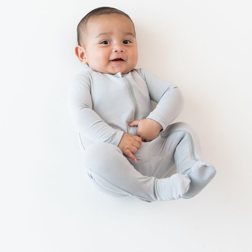 KYTE BABY Unisex Zipper Closure Footies, Rayon Made From Bamboo, 0-24 Months