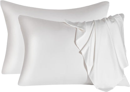 2 Pcs Mulberry Silk Pillowcase for Hair and Skin,Cooling Silk Pillow Case with Hidden