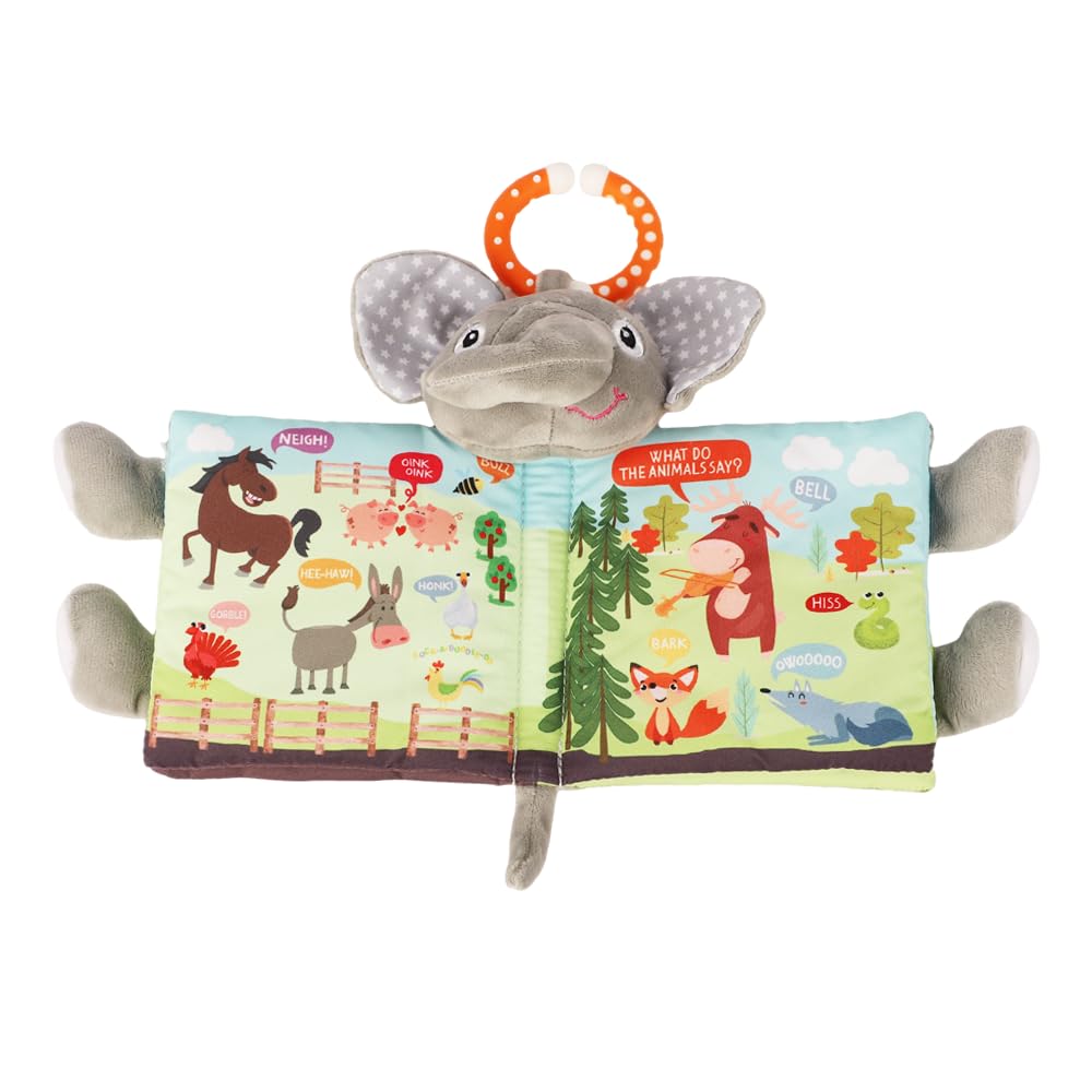 Elephant Baby Books Toys 0-6 Months, Loveys Crinkle Books for Babies,Touch and Feel Infant Toys