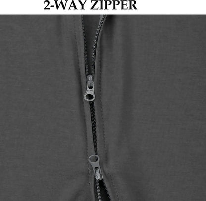Aablexema Baby Zipper Pajamas Bamboo Rayon, 3pcs Unisex Infant Onesie with Mitten Long Sleeve