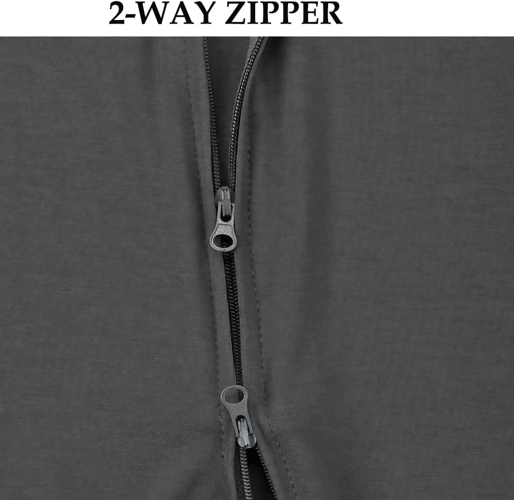 Aablexema Baby Zipper Pajamas Bamboo Rayon, 3pcs Unisex Infant Onesie with Mitten Long Sleeve