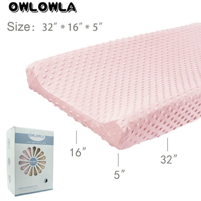Owlowla Changing Pad Cover,Soft Minky Dots Changing Table Sheets for Baby Boy and Girl 2Pack