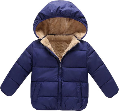 Baby Girls Boys' Winter Fleece Jackets With Hooded Toddler Cotton Dress Warm Lined Coat Outer
