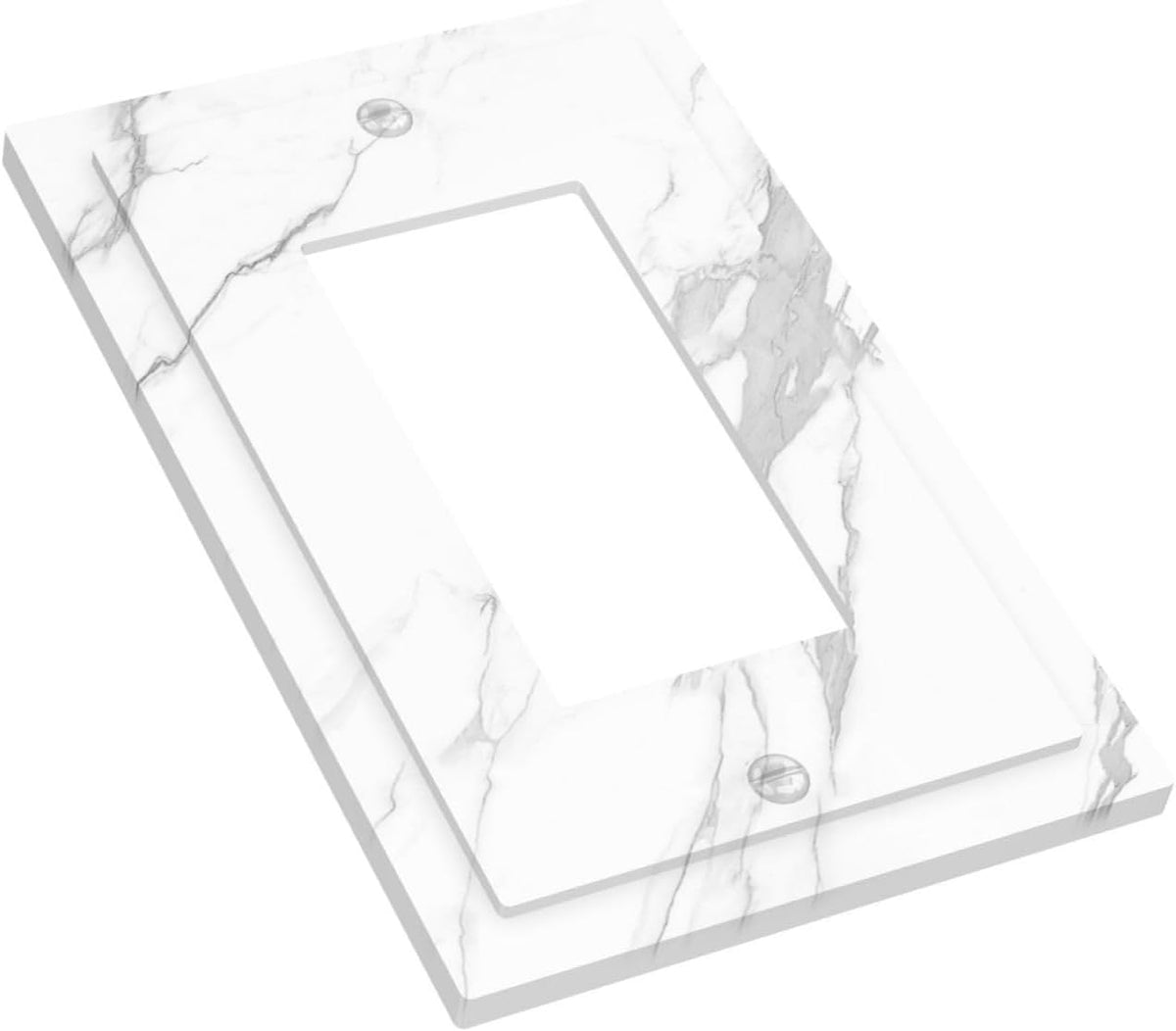 Decorative Outlet Covers Modern White Gray Marble 1 Gang Single Rocker Light Switch Cover Plate