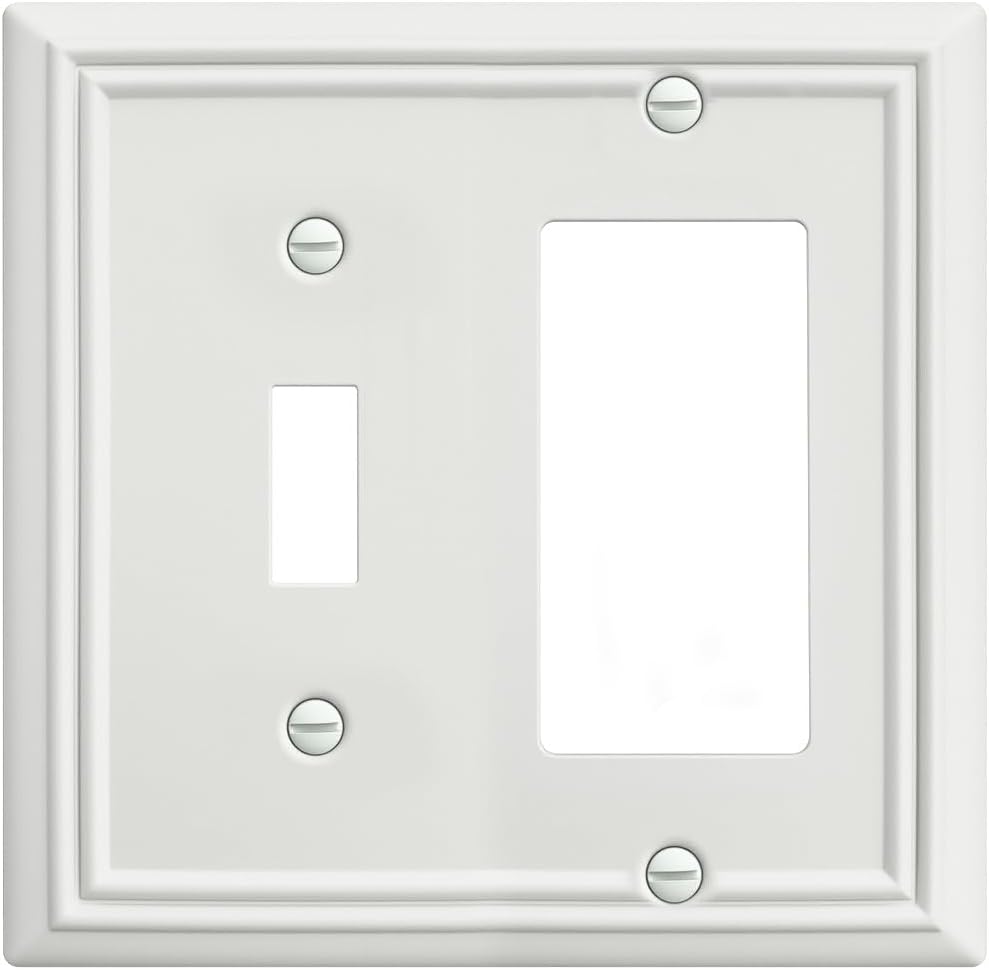 1-Pack Combination Metal Wall Plate, 1 Toggle / 1 Decorator Switch Plates and Outlet Covers, Off