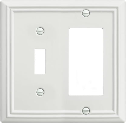 1-Pack Combination Metal Wall Plate, 1 Toggle / 1 Decorator Switch Plates and Outlet Covers, Off