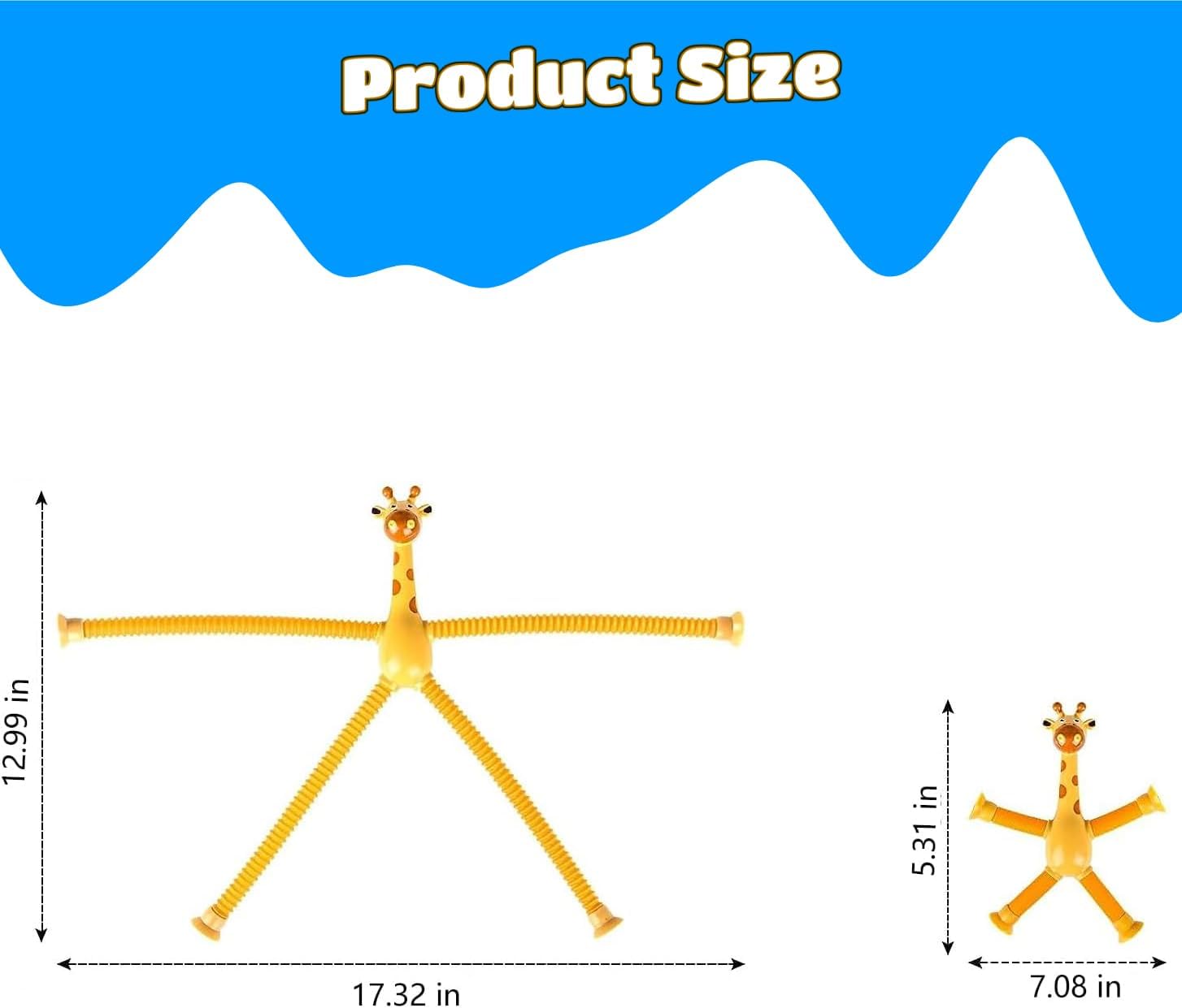 24PCS Telescopic Suction Cup Giraffe Toy,pop Tubes,Toys for Kids,Toddler Travel Toys,Toddler