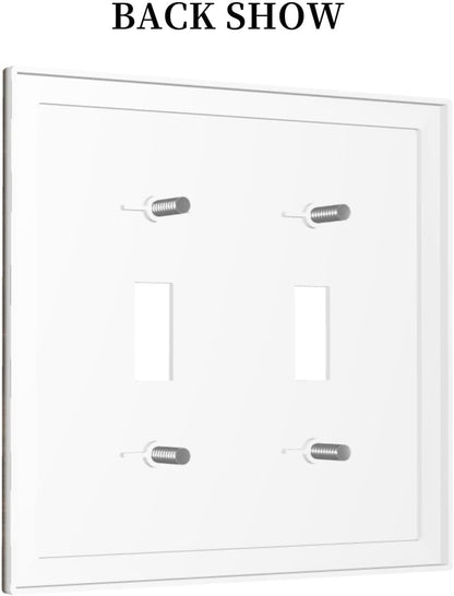 Rustic Brown Wood Grain Dark Oak Decorative Switch Plates 2 Gang Double Toggle Outlet Light Switch