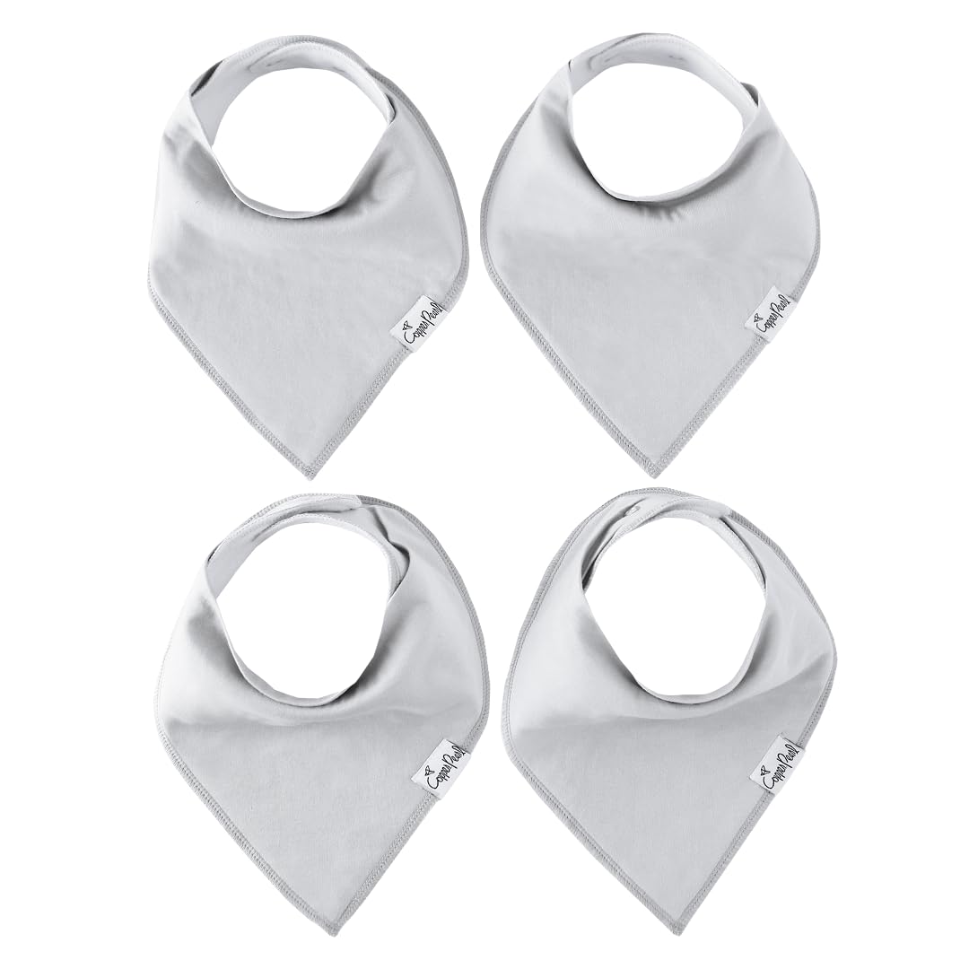Copper Pearl 4 Pack Soft Cotton Baby Bibs for Drooling and Teething, Absorbent Drool Bibs for Baby