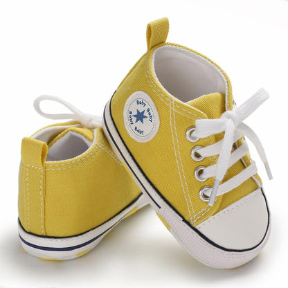 Unisex Baby Girls Boys Canvas High-top Shoes, Newborn Infant Anti-Slip Soft Sole Frist Walking