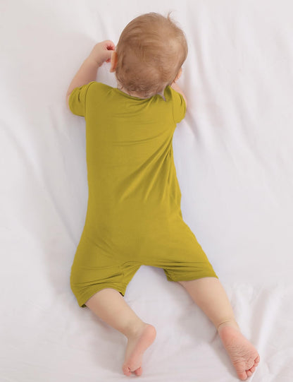 Jimonda Boys Baby Girls Short Sleeve Romper Unisex Baby Footless Pajamas With Viscose 2-Way Zipper