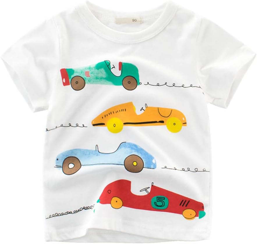 Boys' 4-Pack Excavator Short Sleeve Crewneck T-Shirts Top Tee Size 2-7 Years Toddler Boys' Value