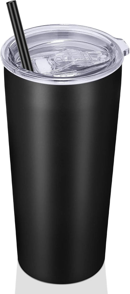 VEGOND 20oz Tumbler Bulk with Lid and Straw 1 Pack, Stainless Steel Vacuum Insulated Tumbler
