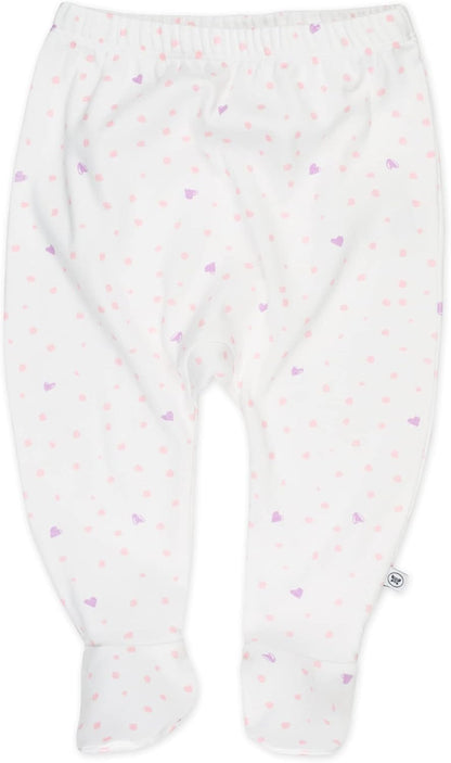 HonestBaby 3-pack Footed Pants Roomy Fit Pull on Bottoms 100% Organic Cotton for Infant Baby Boys