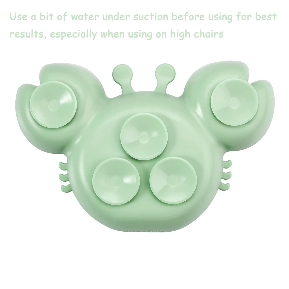 PandaEar 2 Pack Silicone Suction Plate for Baby, Divided Unbreakable Toddler Food Plate with 2 Pack