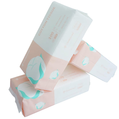 Ultra Soft Dry Baby Wipes Unscented Face Cleansing Multi-Purpose Pure Cotton Tissue (3 PACK-300