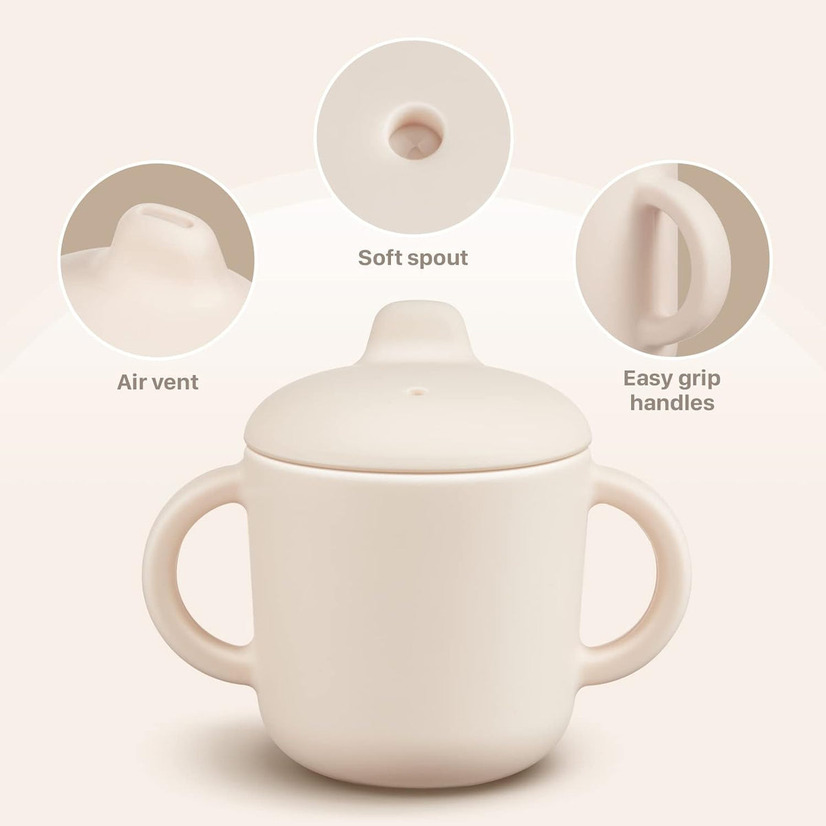 6 Months+ Sippy Cups with Handles,Small Silicone Sippy Cups Leak Proof 5oz,No Spill Sippy cups for