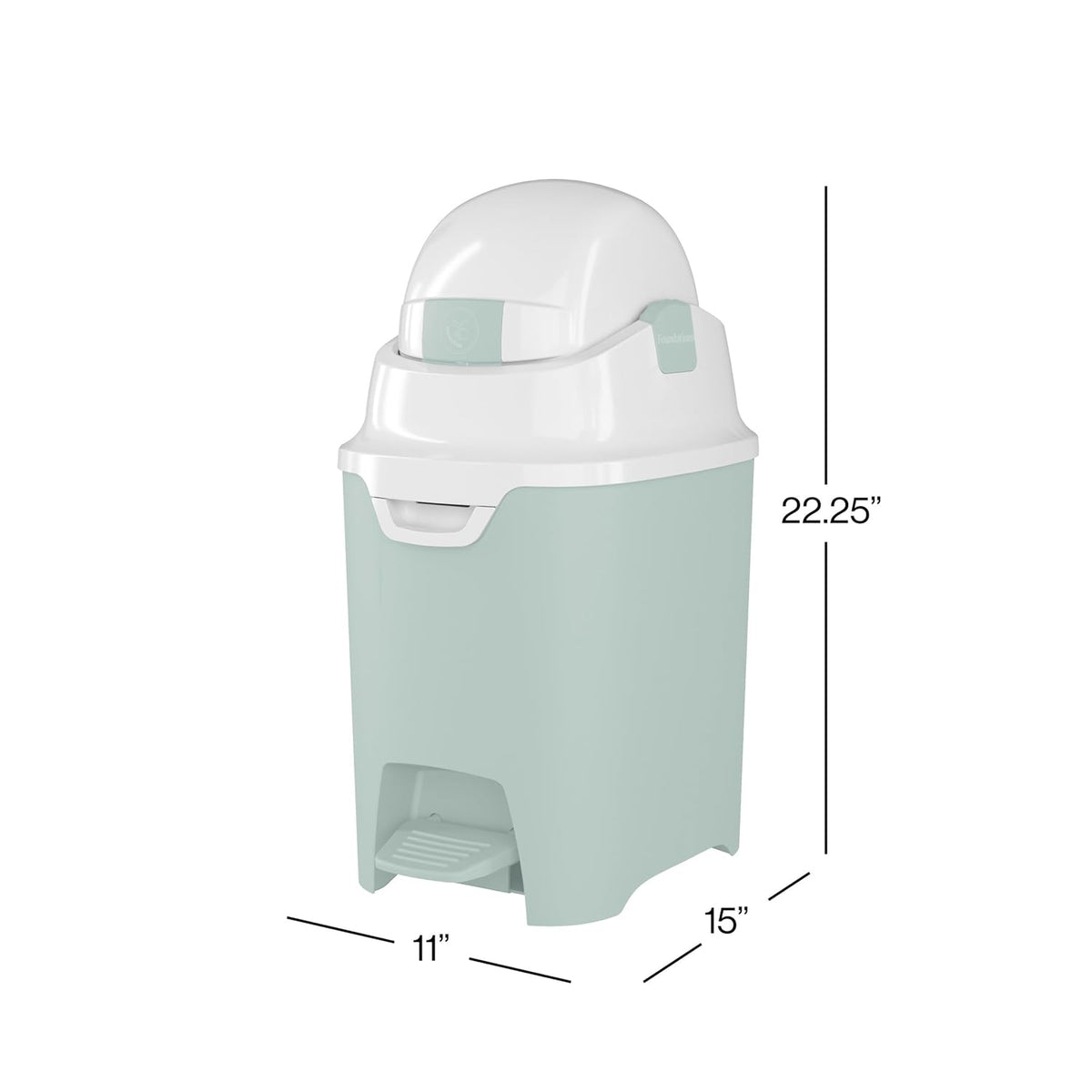 Foundations Mini Hands-Free Diaper Pail with Airtight Lid - Durable & Odorless Diaper Disposal