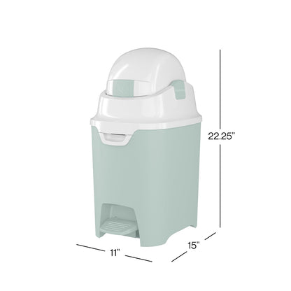 Foundations Mini Hands-Free Diaper Pail with Airtight Lid - Durable & Odorless Diaper Disposal